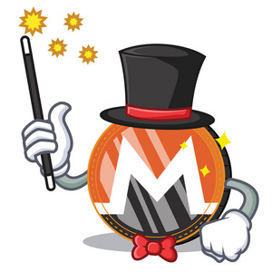 魔术师 Monero 硬币字符卡通