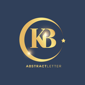 kb 金色徽章徽标矢量图示照片