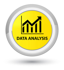 数据分析 统计图标 黄金黄色圆按钮
