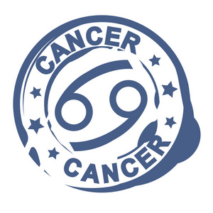 星座标记橡胶邮票与癌症标志