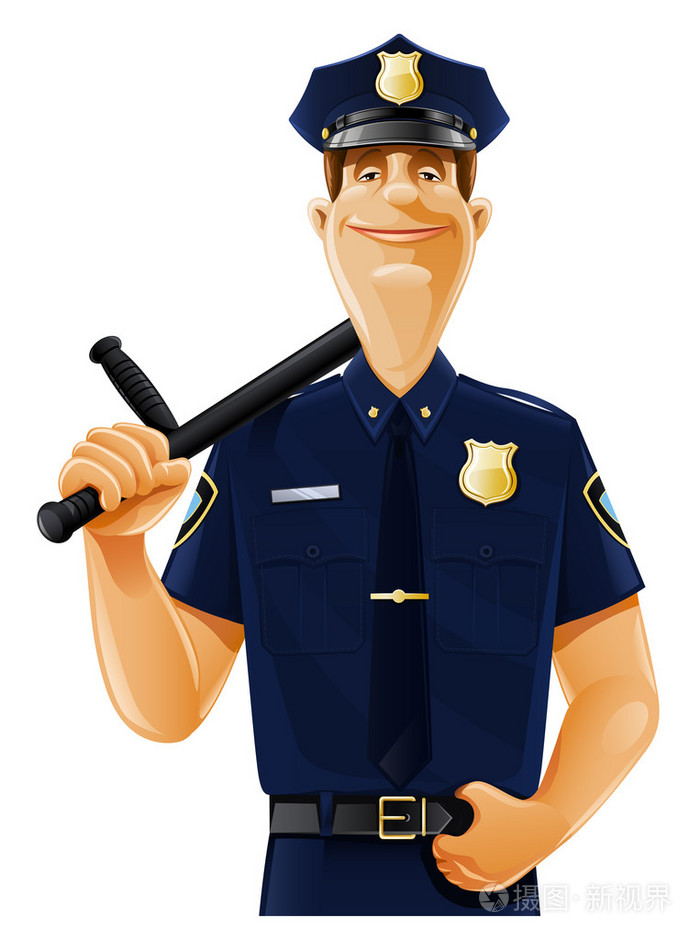 带警棍的警察插画-正版商用图片03eqoo-摄图新视界