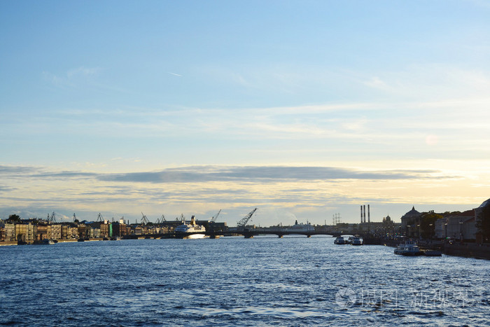 view of the neva river. evening.