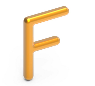 3d 渲染金属字母 F