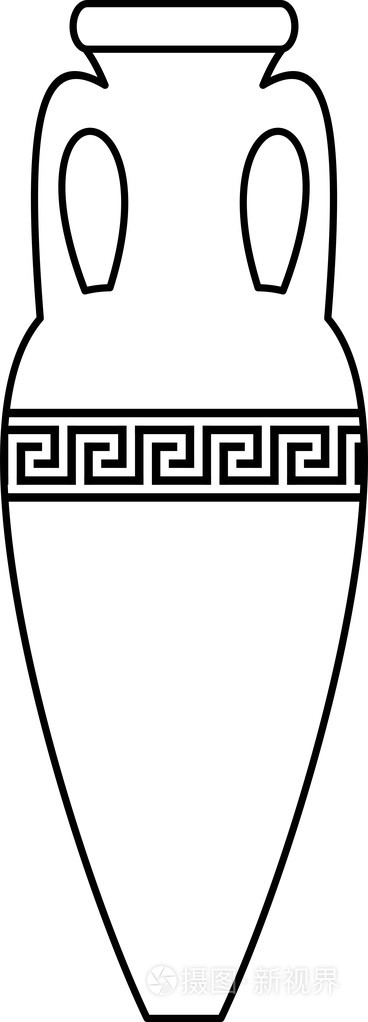 古两性(花瓶)的矢量白色轮廓