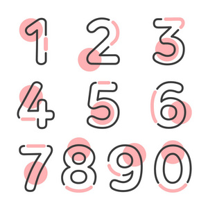 十数字的集合从零到九, 数字平面设计