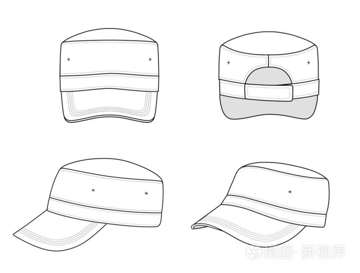 军帽简笔画折叠图片