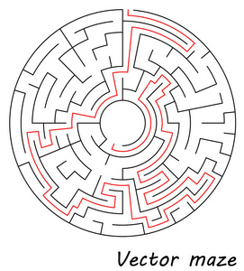 在白色背景上隔离的矢量迷宫模板