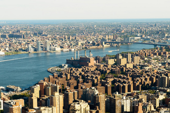 纽约市全景高楼林立