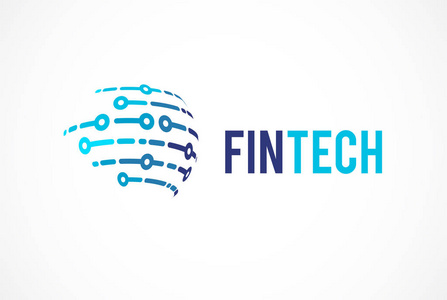 全球 fintech 和数字金融行业的标志概念