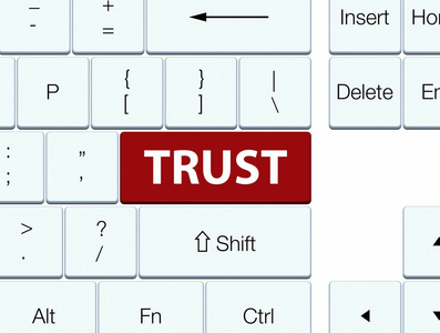 信任棕色键盘按钮