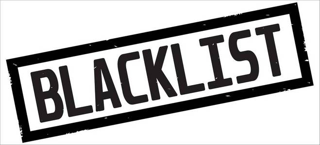 黑名单文本, 黑色矩形边框戳照片