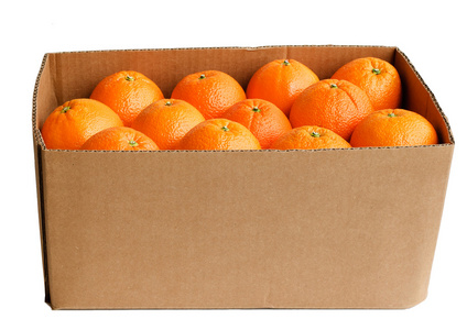 装满橘子的卡通盒子图片