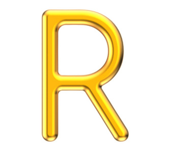 3d 渲染金属字母 R