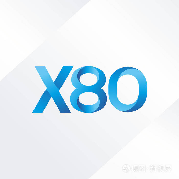 X80 联合字母标志, 矢量插图