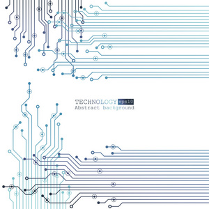 矢量电路板插图。抽象技术