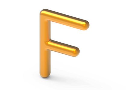 3d 渲染金属字母 F