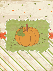 带南瓜的秋季复古卡片，供您阅读