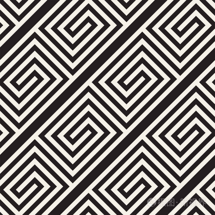 矢量无缝格子图案现代时尚的质感与单色格架重复几何网格简单的图形