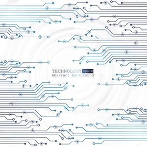 矢量电路板插图。抽象技术