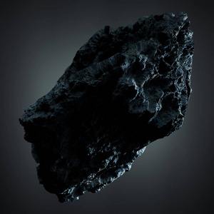 暗岩石小行星隔离3d 渲染
