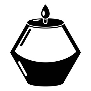 蜡烛芳香的图标, 简单的黑色风格