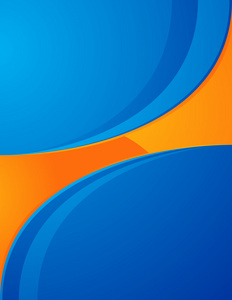 橙色在蓝色背景下被隔离.