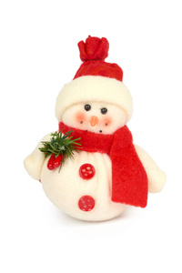 雪人圣诞装饰在白色背景隔离。新年对象