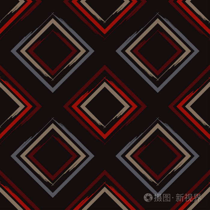 无缝几何图案.四边形的模式.写意.纺织品和谐