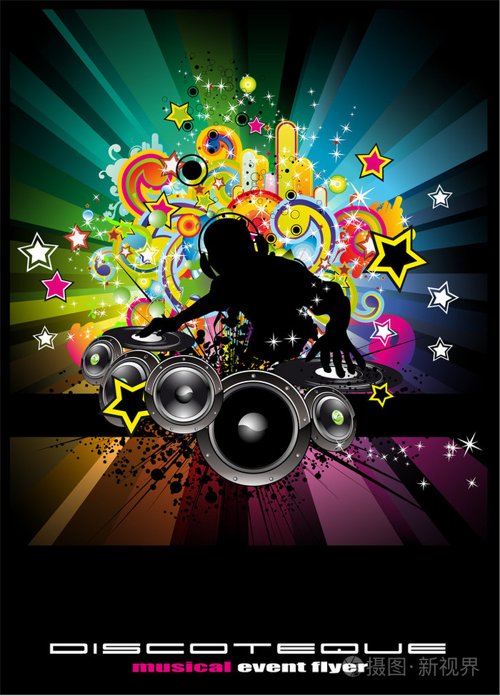 迪斯科传单的音乐活动背景