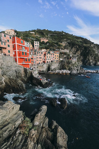 美丽的景色多彩村庄 Vernazza