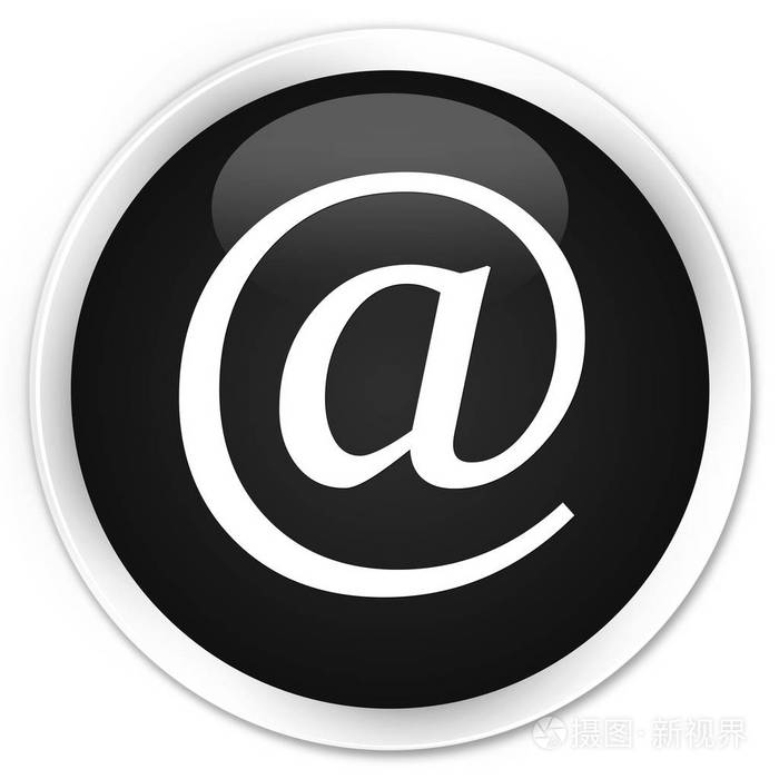 电子邮件地址图标高级黑色圆形按钮
