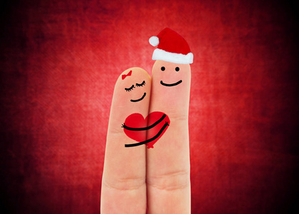 两个幸福的手指在爱