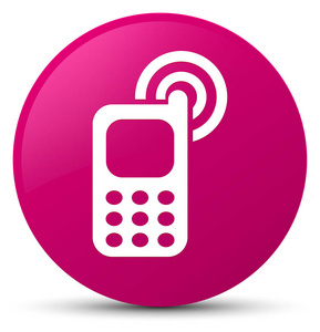 手机铃声图标粉红色圆形按钮