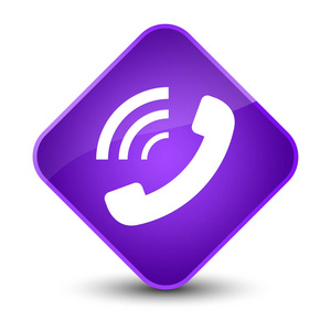 电话铃声图标优雅的紫色菱形按钮