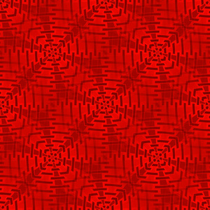 红色色调的规则复杂的正方形图案照片