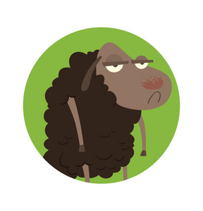 圆绿色的框架, 滑稽的哀伤的黑绵羊