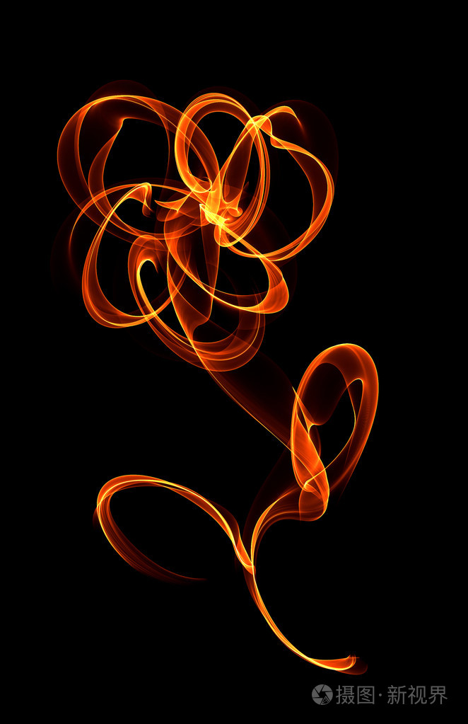 黑色背景的抽象花