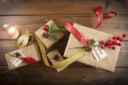 圣诞礼物包装和装饰