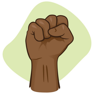 插图描述一个人的手关闭, 显示一个封闭或封闭的拳头, 冲床.