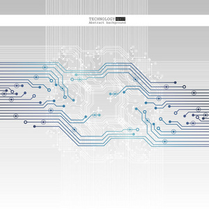 矢量电路板插图。抽象技术