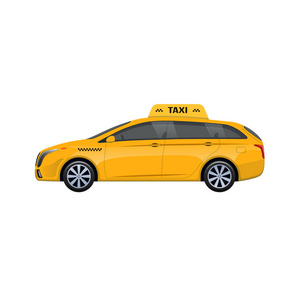 黄色出租车服务汽车图标客运服务剪影