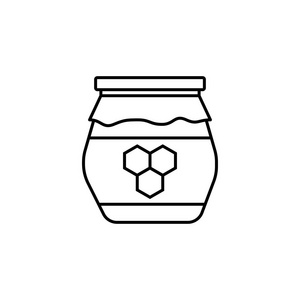 蜂蜜罐线图标，食物饮料元素