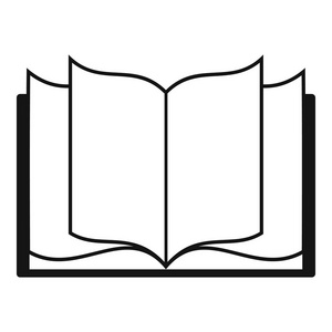 书本学习图标, 简单的黑色风格照片