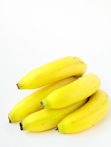白色背景的一串香蕉