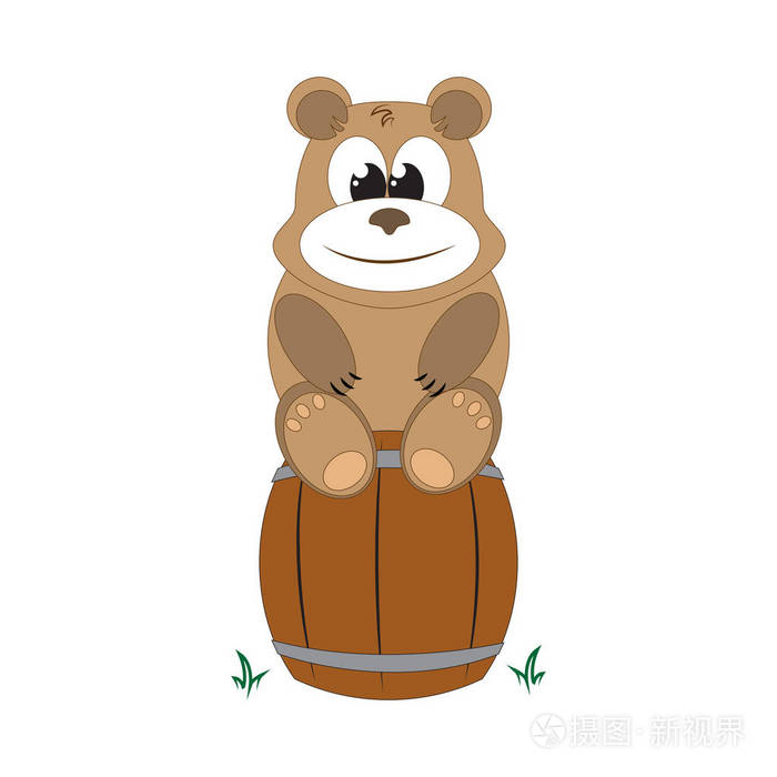 熊坐在一桶蜂蜜