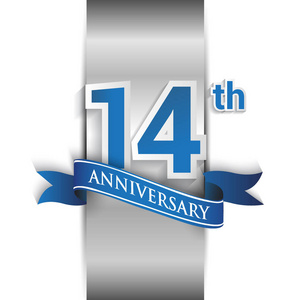 第十四周年庆典 logo, 矢量设计模板元素为您的生日聚会