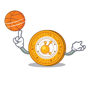 与篮球 Bitconnect 硬币字符卡通