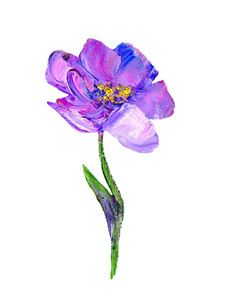 手绘现代风格紫色花