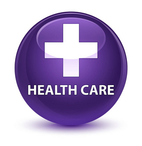 健康护理 加号 玻色紫色圆形按钮