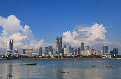 孟买孟买市中心摩天大楼的城市景观在印度